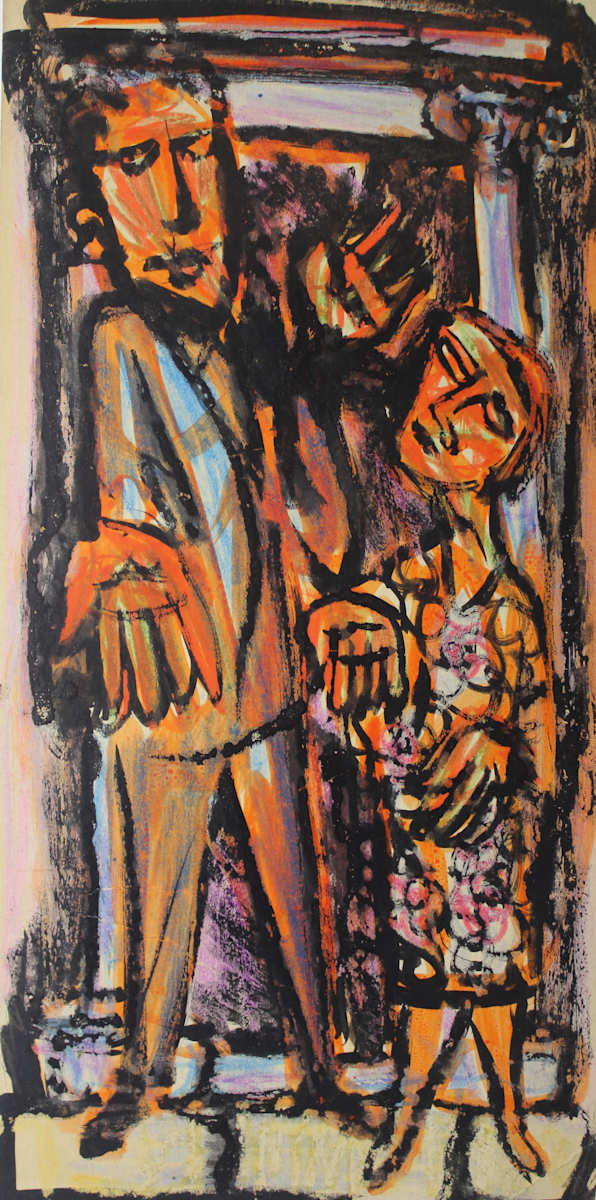 Untitled - Male and Female Figures by Leopold Segedin, Image 1.