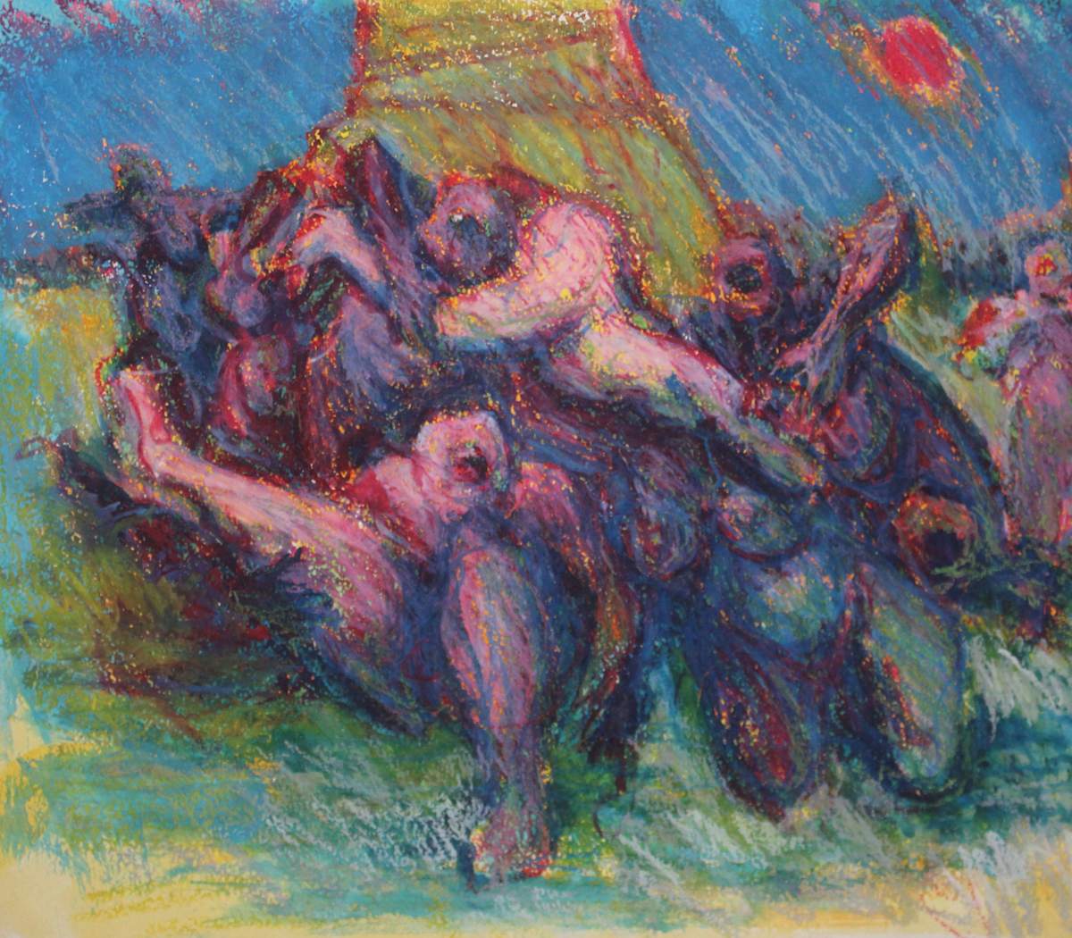 Untitled - Multiple Figures with Sun by Leopold Segedin, Image 1.
