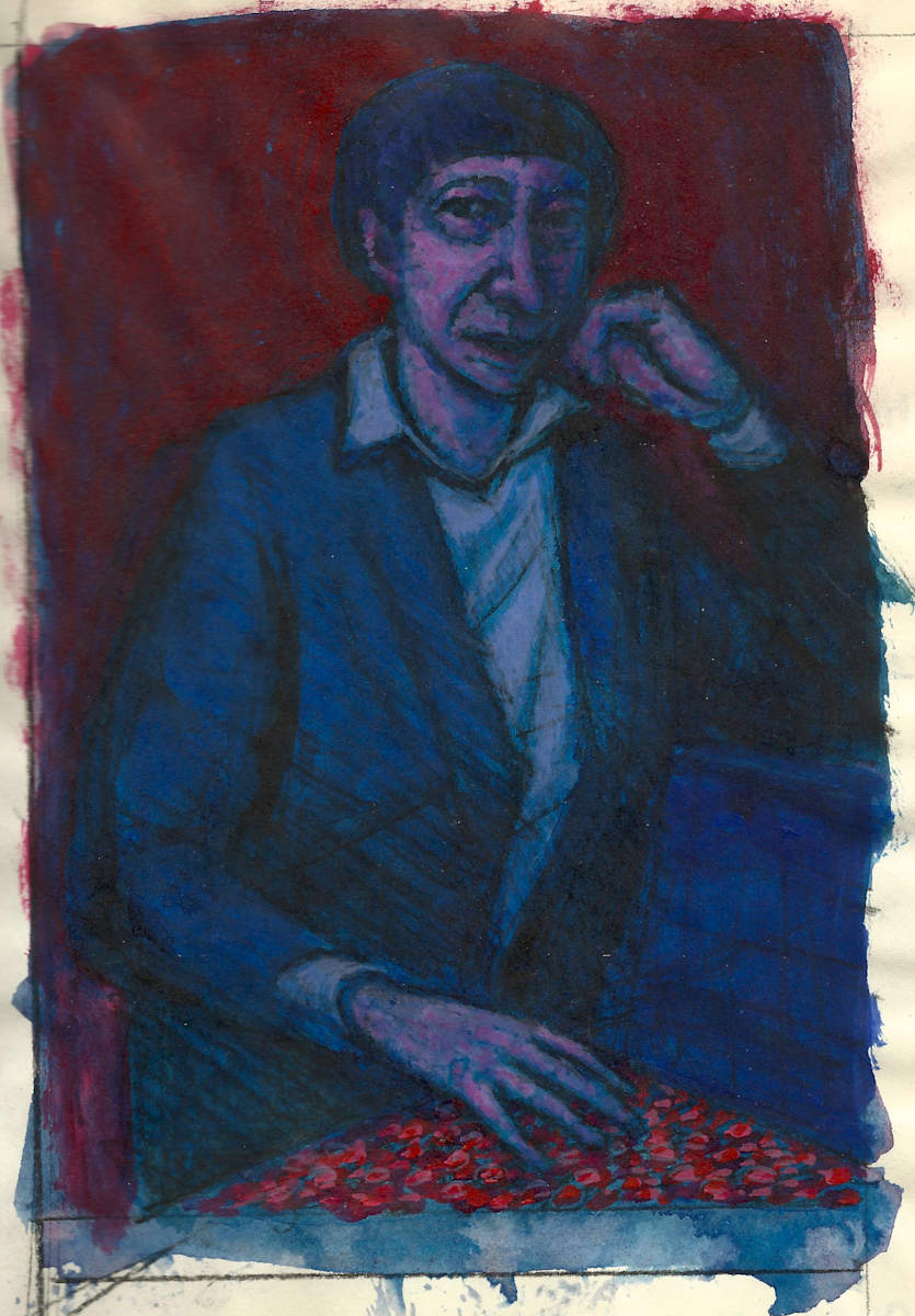 Untitled - Portrait of Man in Blue Blazer by Leopold Segedin, Image 1.