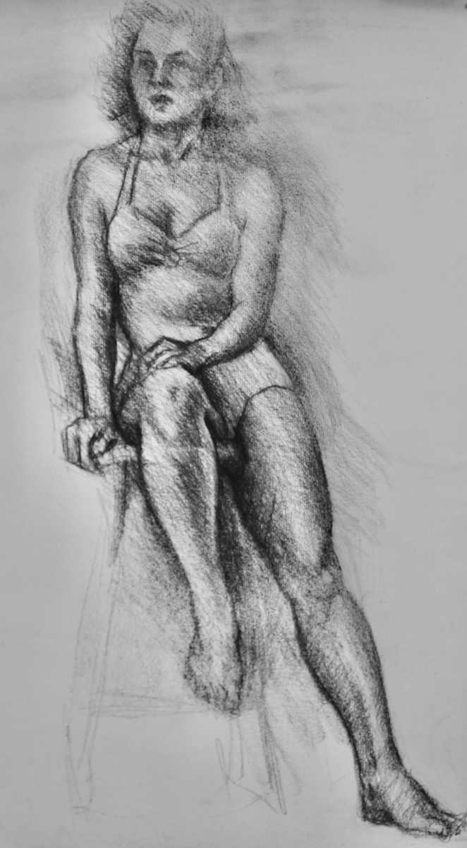 Student Work - Seated Woman (c1946 - #2) by Leopold Segedin, Image 1.