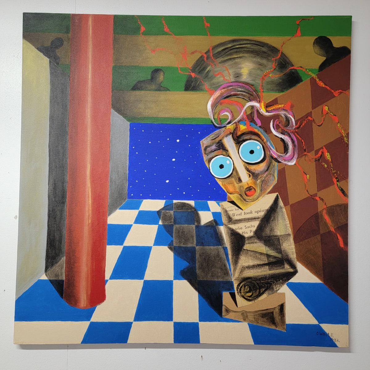 Elmo in the Hall with a Red Column by David White 
