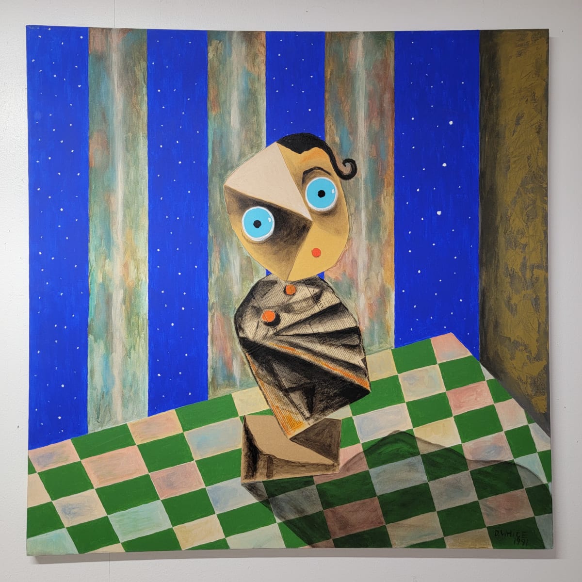 An Androgynous Elmo in a Colonnade by David White 