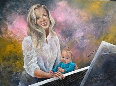 girl playing piano by Jacinthe Lacroix  Image: I am writing to express my deepest gratitude for the incredible paintings and sculptures that you created for us. The two 72"x40” paintings of vintage beauties and the two 7' bronze sculpture called "Gravity Unbound" are truly stunning works of art that have left me in awe.

The way you have captured the beauty and grace of the female and male dancers in your sculpture is truly remarkable. The intricate details and textures of the bronze, combined with the powerful symbolism of the figures, create a thought-provoking and emotionally charged piece that speaks to the very essence of human nature.

Similarly, the two paintings of vintage beauties are a testament to your artistic vision and skillful execution. The way you have captured the essence of these women in your paintings is truly remarkable,  we love the inspiration from the 50's! 

We are honoured to have these paintings and sculptures in our collection and will cherish them for years to come. Your talent and dedication to your craft are truly inspiring, and I am grateful for the opportunity to own a piece of your work.

Sincerely,

James Ranieri 
