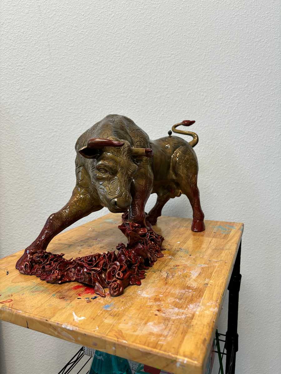 Bull and Roses by Jacinthe Lacroix 