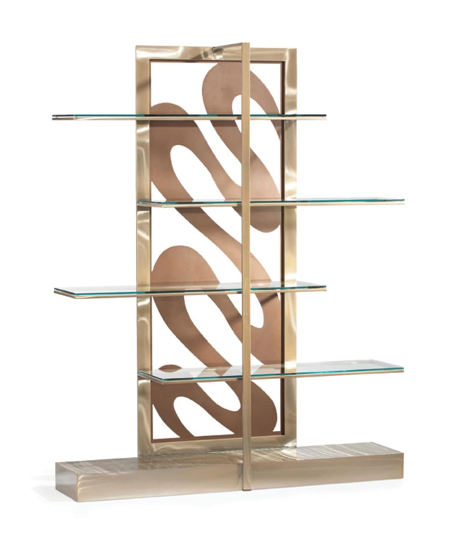 ETAGERE WITH GLASS SHELFS WITH NEW DESIGN WALL BRONZE RELIEF SCULPTURE. PLEASE SEE JACINTHE FOR THE DESIGN by JACINTHE LACROIX. MASTER SCULPTOR AND ARTIST 
