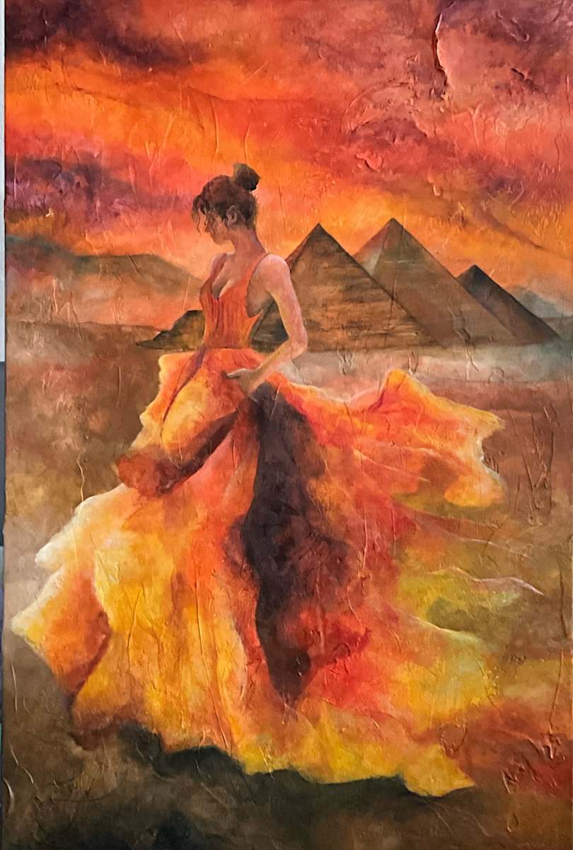 ELYSIAN FLAMES IN THE DESERT.    , by JACINTHE LACROIX. MASTER SCULPTOR AND ARTIST 