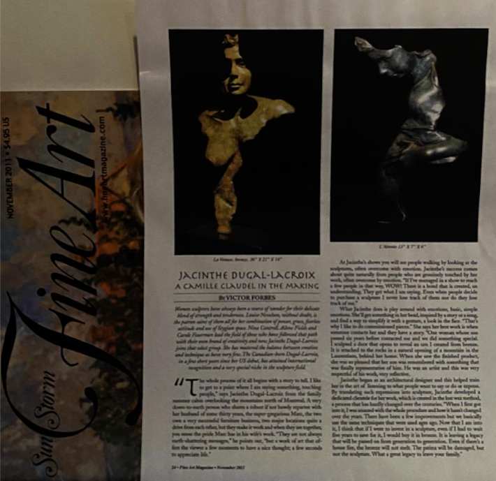 ANY SPECIAL WRITE UP IN MAGAZINE ? by JACINTHE LACROIX. MASTER SCULPTOR AND ARTIST, Image 1.
