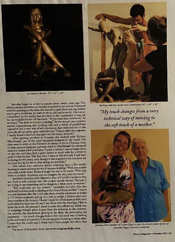 WHAT AN UNFORGETTABLE MOMENT by JACINTHE LACROIX. MASTER SCULPTOR AND ARTIST 