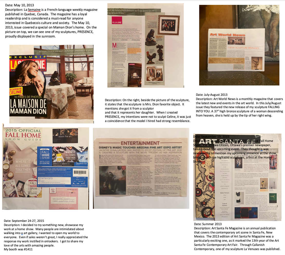 YOUR ARTISTRY HAS BEEN CELEBRATED IN A NUMBER OF PUBLISHED ARTICLES AND FEATURES. COULD YOU SHARE A FEW THAT HAVE BEEN ESPECIALLY MEANINGFUL TO YOU? by JACINTHE LACROIX. MASTER SCULPTOR AND ARTIST, Image 12.