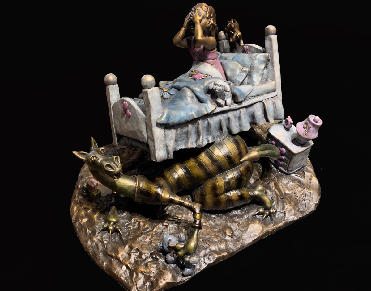 Mommy I think There's a Monster Under My Bed by Jacinthe Lacroix-Master Sculptor and Artist 