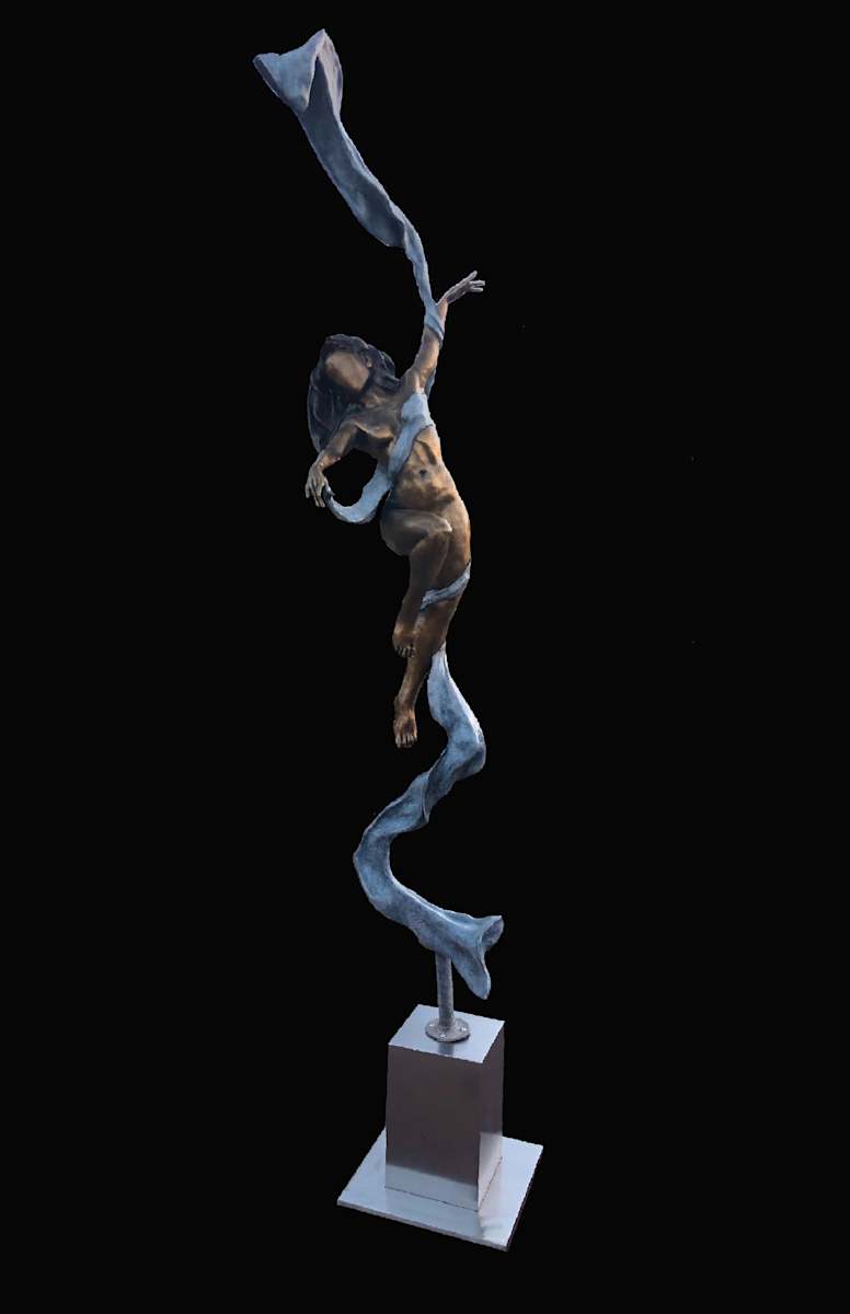 GRAVITY UNBOUND #2 SMALLER FEMALE by JACINTHE LACROIX. MASTER SCULPTOR AND ARTIST 