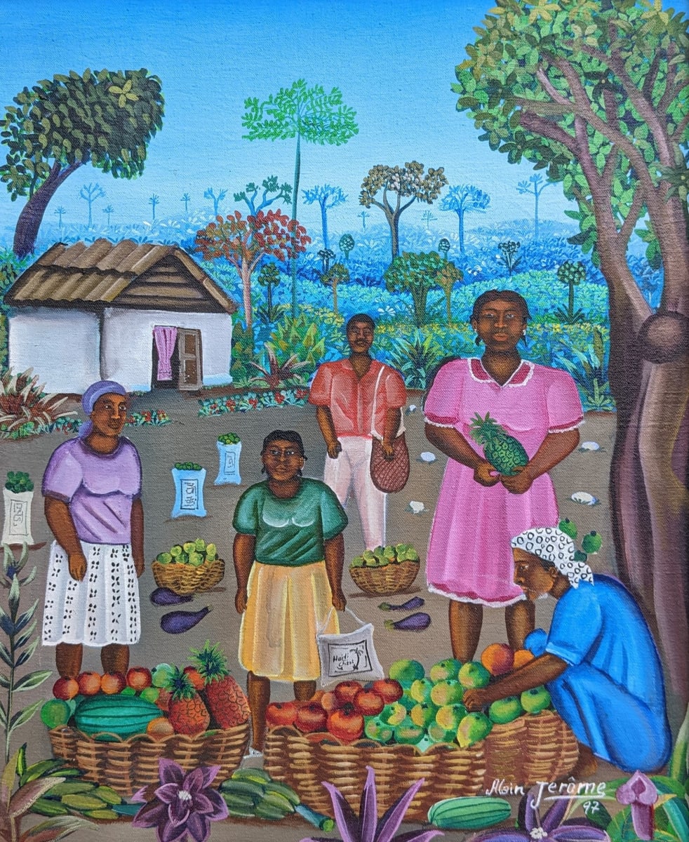 Untitled Market Scene by Alain Jerome, Image 1.