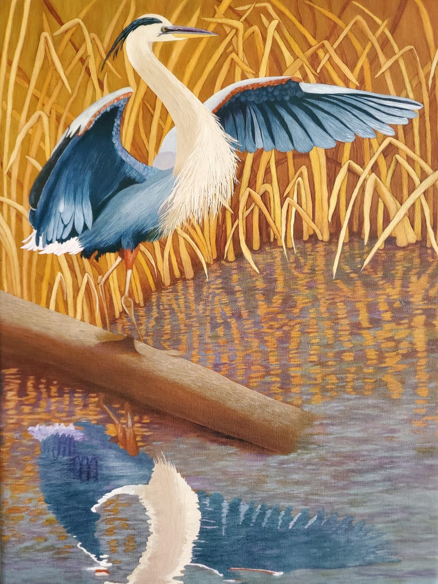 Great Blue Heron & Treasure Box by Artist Unknown, Image 1.