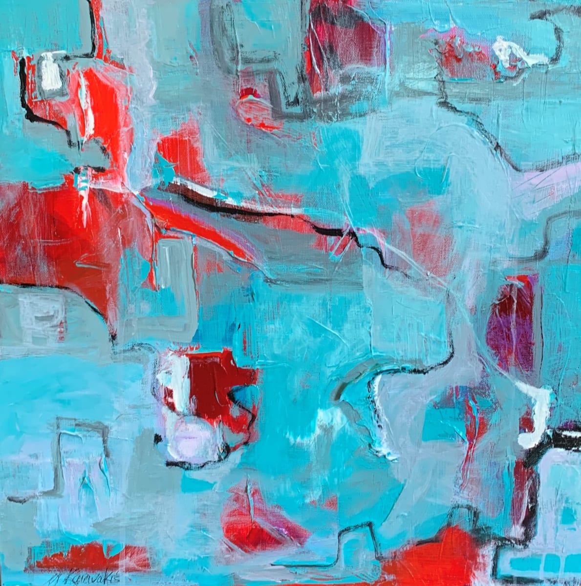Painting- Lost on the Blue River by Marcie Karavakis, Image 2.