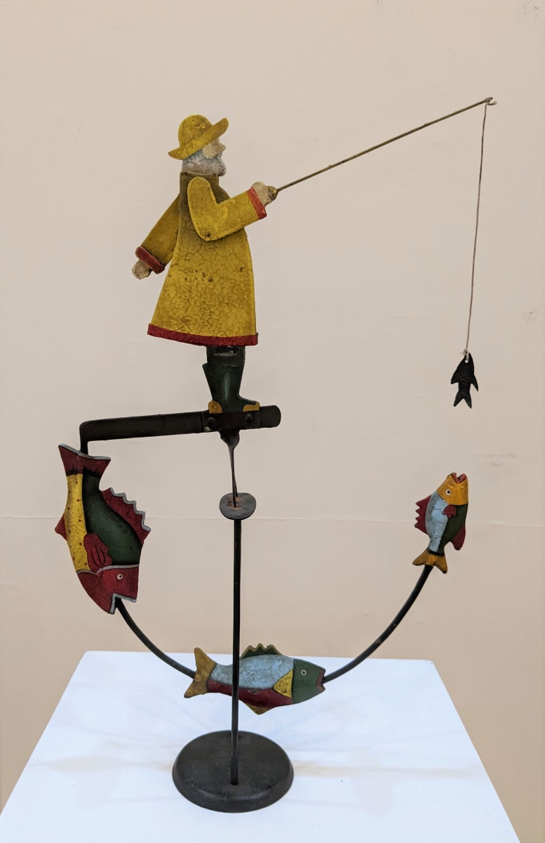 Kinetic Fisherman Sculpture by Artist Unknown, Image 1.