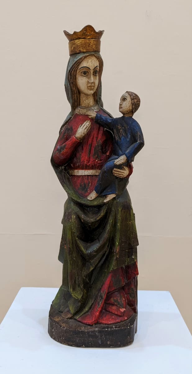Carved Wood Madonna & Child by Artist Unknown  Image: Hand Carved and Painted Madonna & Child