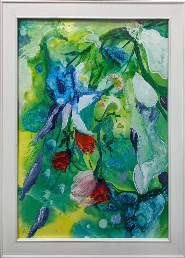 Floral - Acrylic on Paper by Diane Renee Mugford 