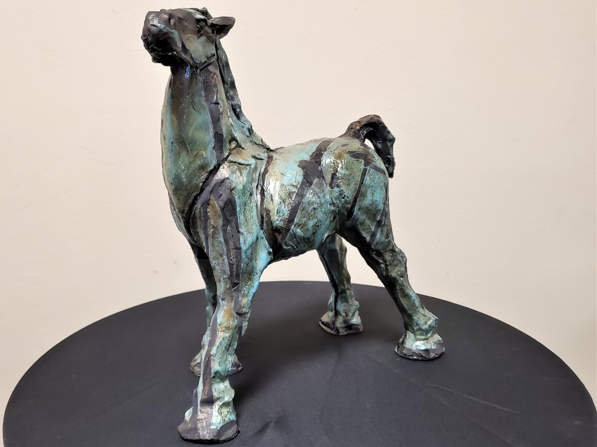 Raku Horse Sculpture by Tanya Leslie, Image 3.