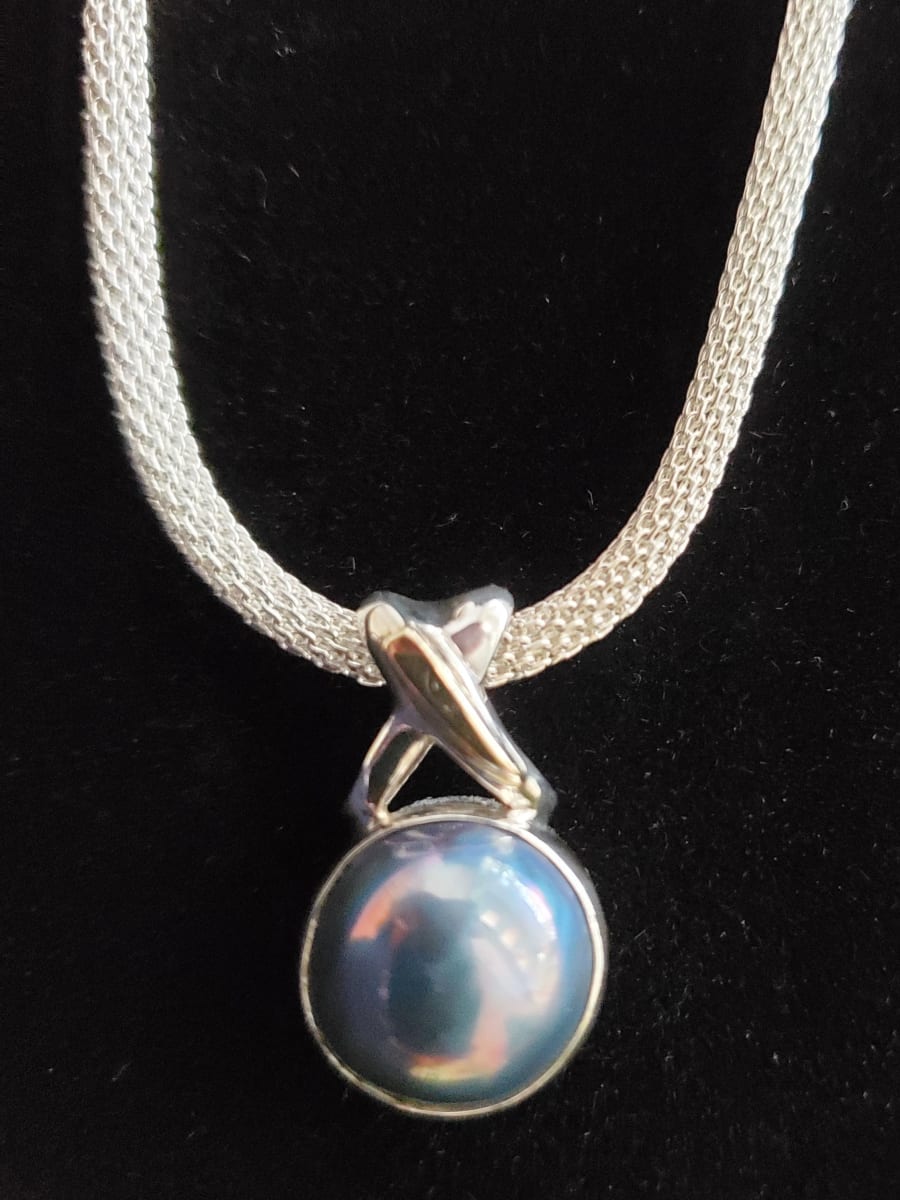 JEWELRY   -   Silver NecklaceW/Pearl, Silver Bangle & Earrings, Image 1.