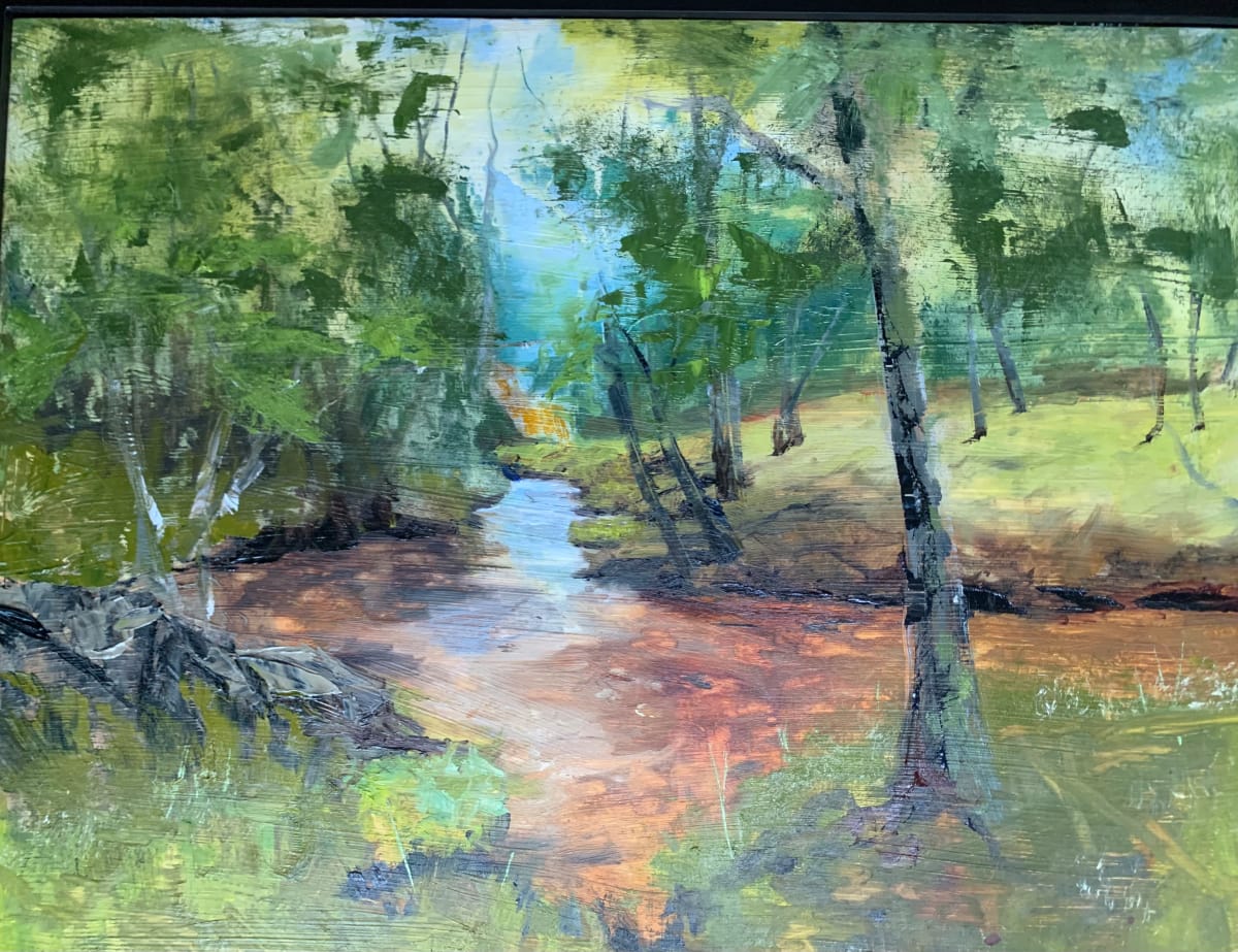 Pools of Gold  Image: “Best Water Scene” award at Blowing Rock Plein Air Competition, 2021.