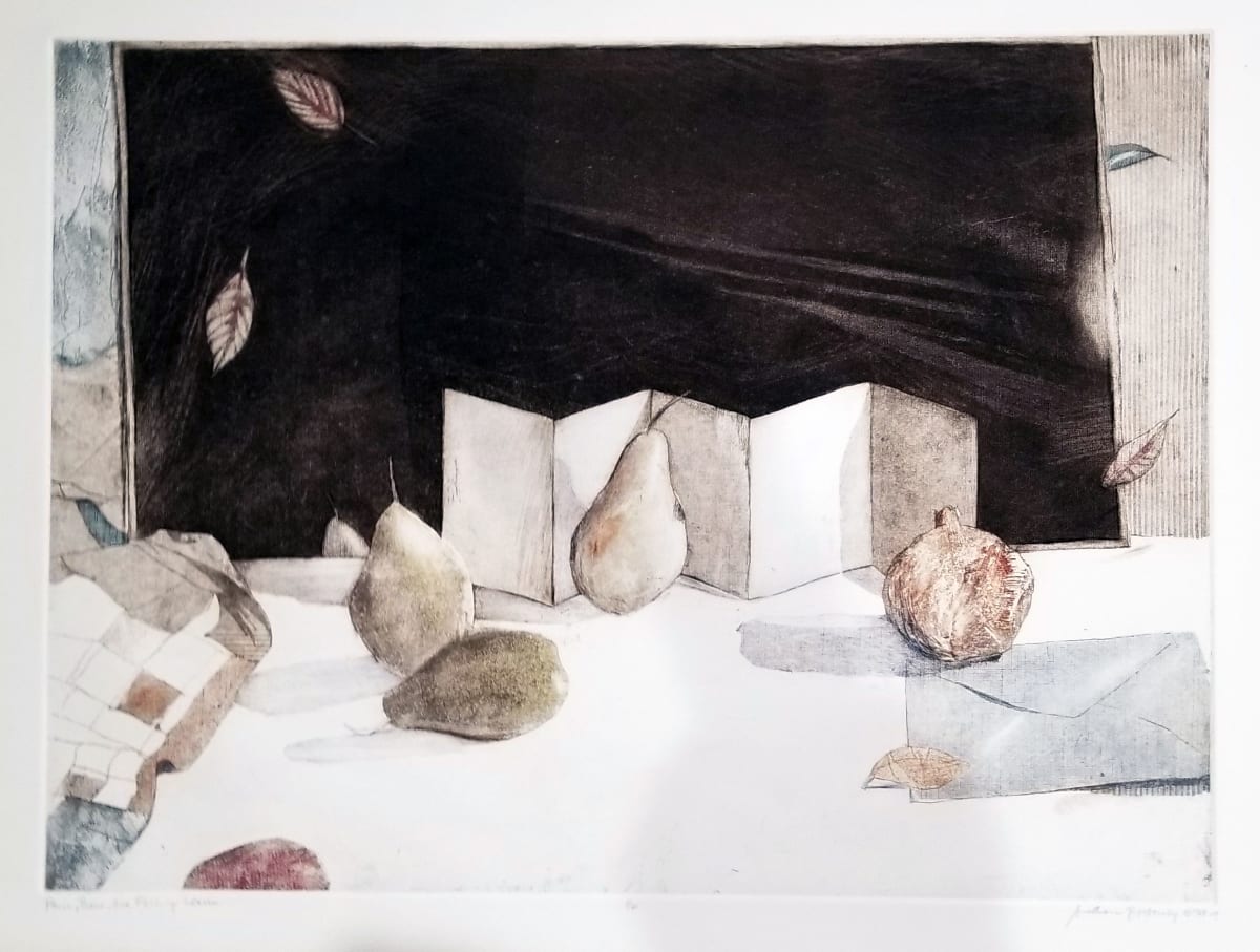 Pears, Pairs + Falling Leaves by Sue Anne Bottomley 