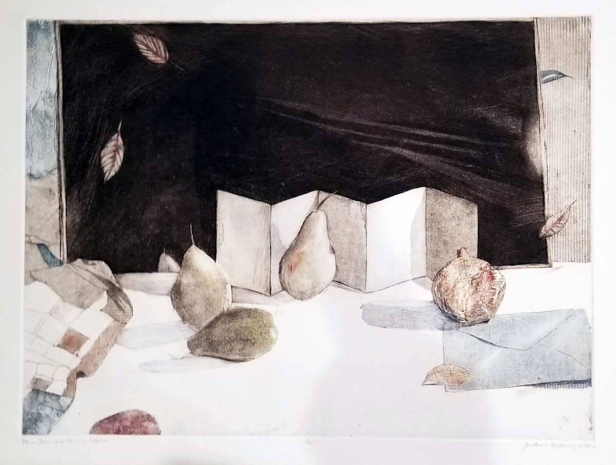 Pears, Pairs + Falling Leaves by Sue Anne Bottomley, Image 1.
