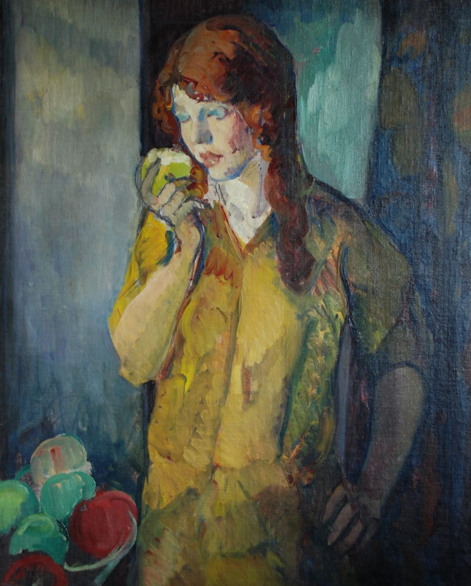 Girl with Apple by Leon Kroll 