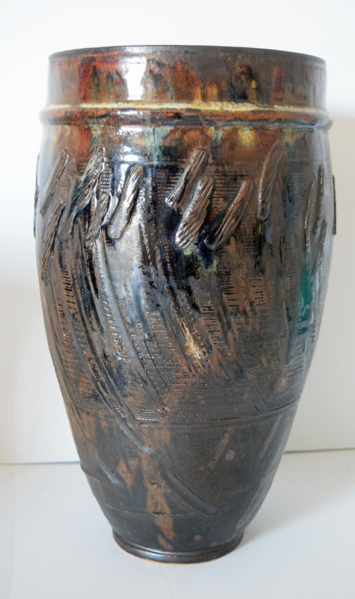 Tall Vase by John Heller  Image: Tall Vase with dark glaze by John Heller