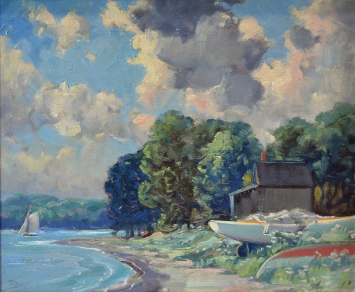 Landscape with Boats by Frederick Mortimer Lamb 