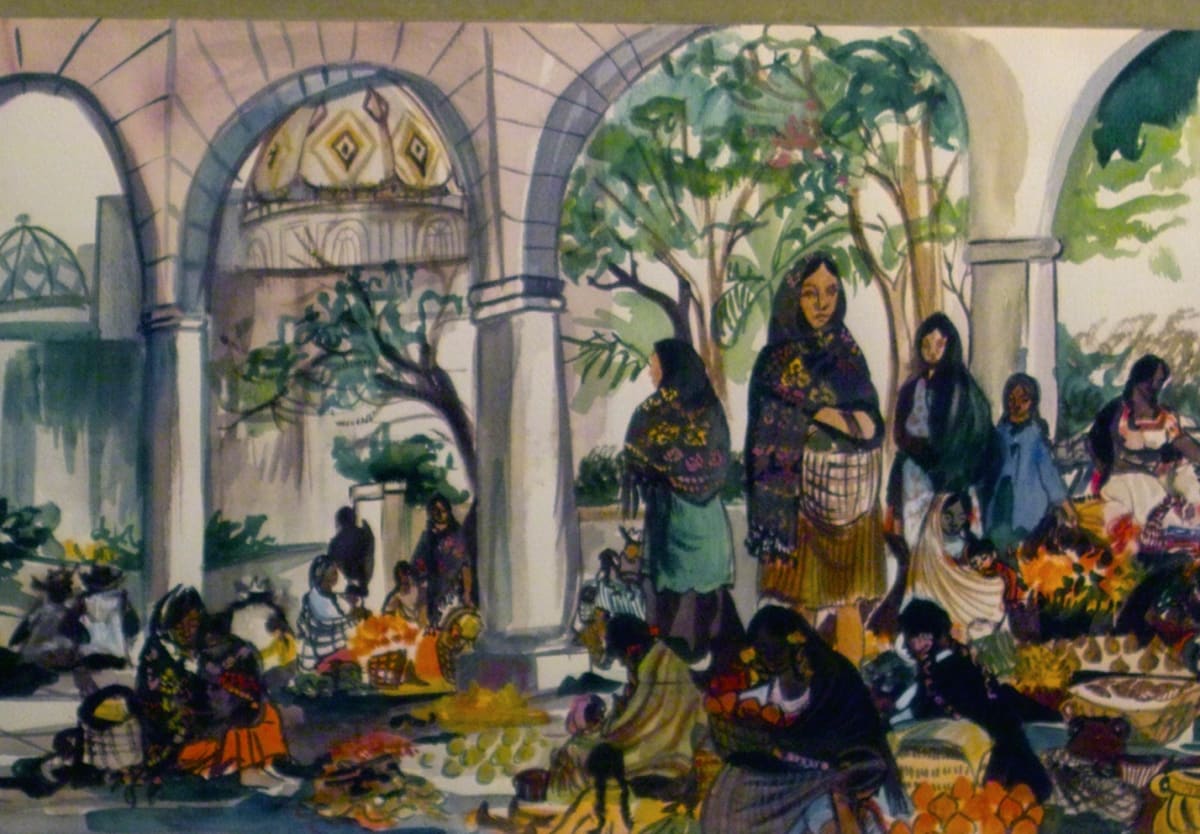 Women at Market by Llewellyn Rinald, Image 1.