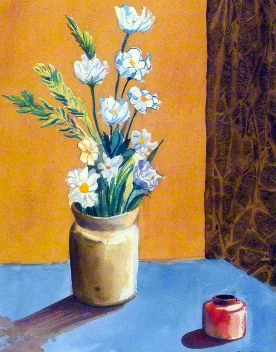 Still life with White Flowers by Robert A. Daniel 