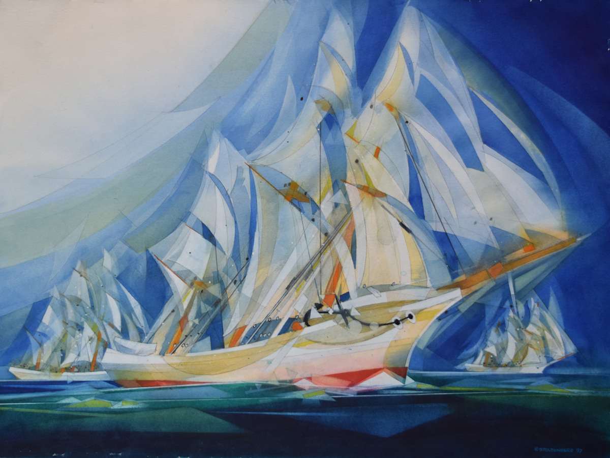 Three Tall Ships by Donald Stoltenberg, Image 4.