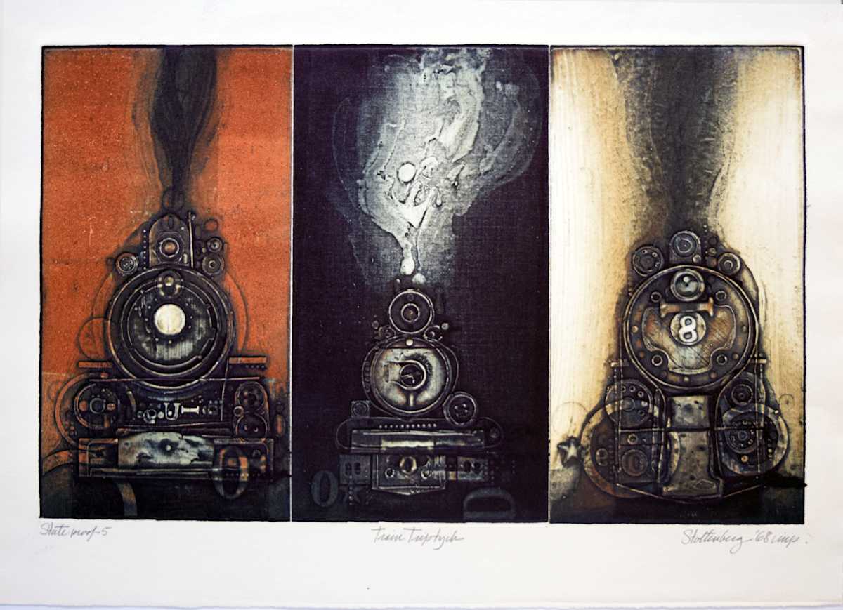 Train Triptych (12) by Donald Stoltenberg, Image 1.