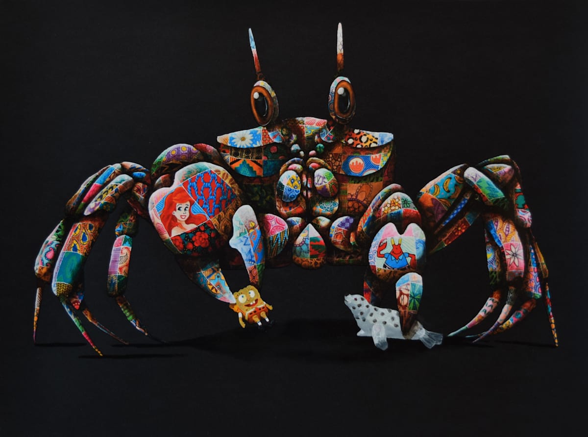 Under the Sea (Black/Gold Leaf) by Louis (MASAI) Michel, Image 4.