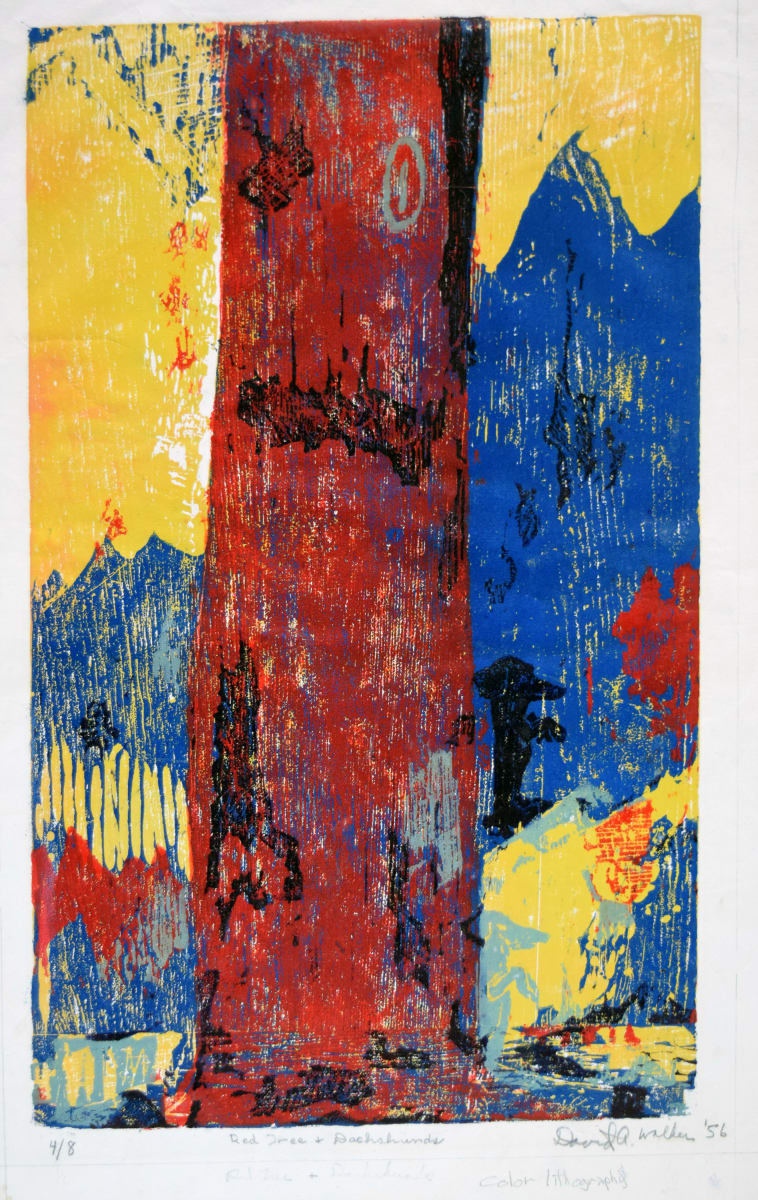 Red Tree and Daschunds by David Walker, Image 1.