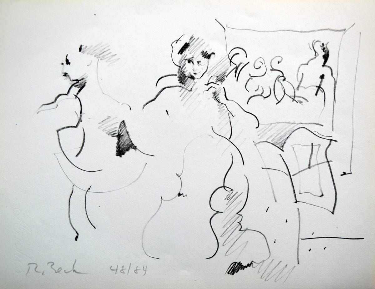 Cellist with reflection by Rosemary Beck 