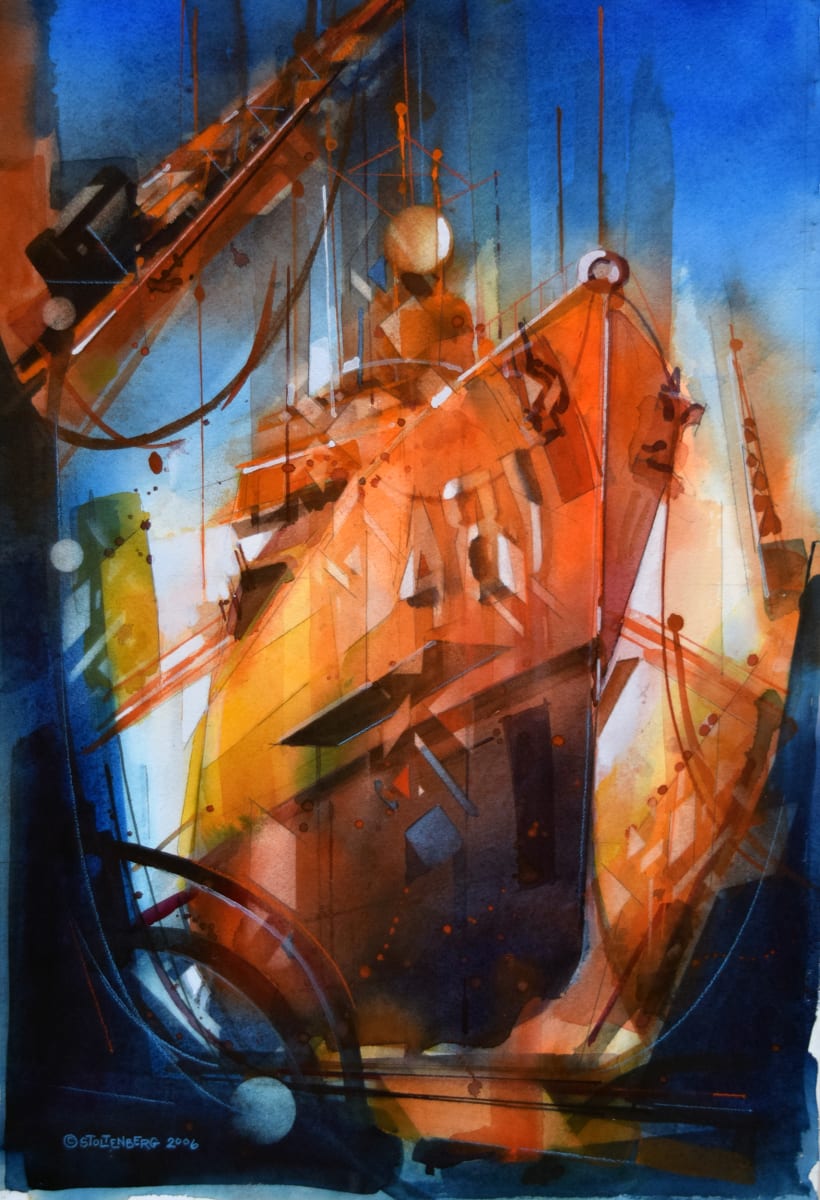 Destroyer at Drydock by Donald Stoltenberg 
