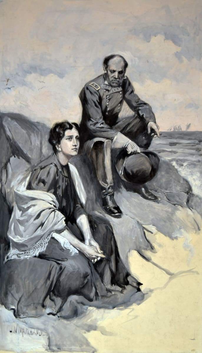 Farewell Scene with Confederate Soldier by J.N. Marchand 