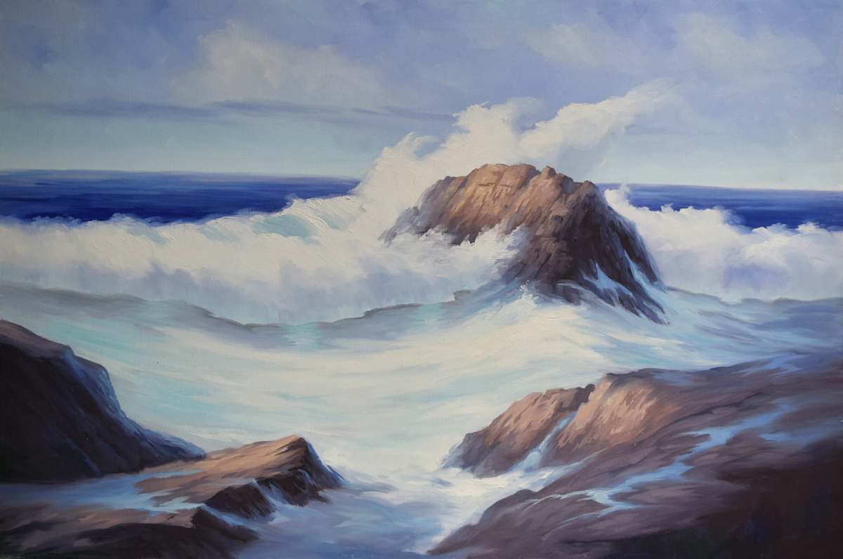 Seascape, Crashing Waves by Unknown, Image 1.
