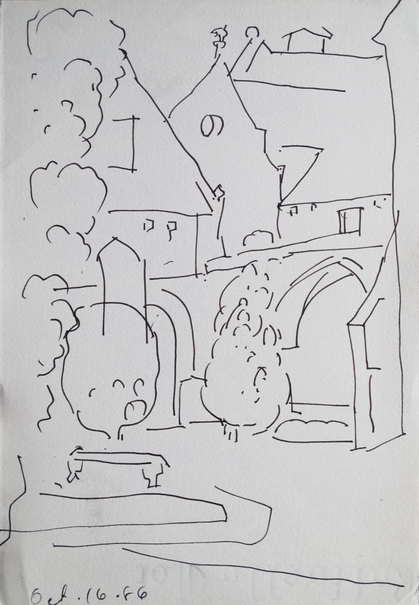 Portfolio #1272 Travel Sketch Books: Royaumont, Paris, Italy [1986-1996] 