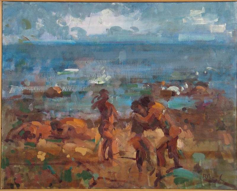 Beach Landscape with Horses 