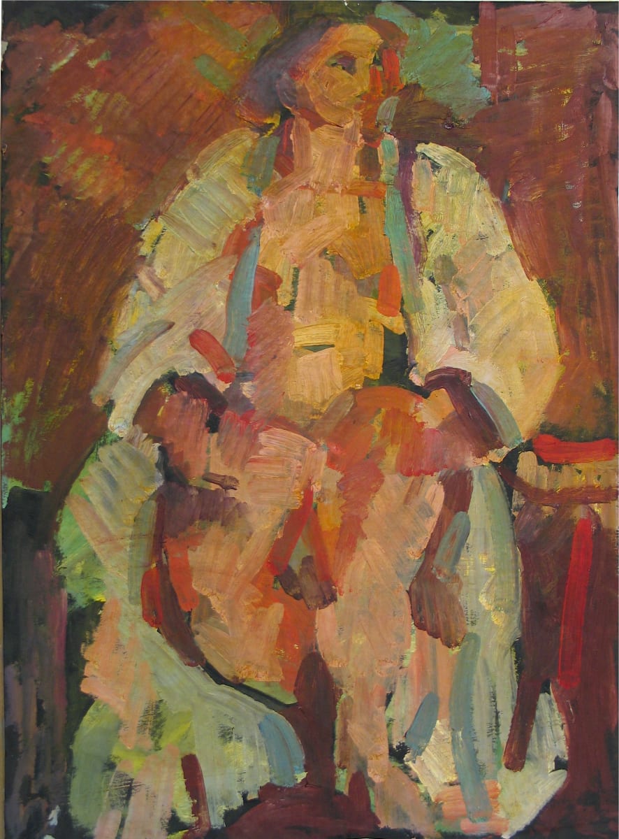 Portfolio #1838 [1958-1962] Oils and Collages on Paper, Self Portrait, Figures by Rosemarie Beck (Rosemarie Beck Foundation) 