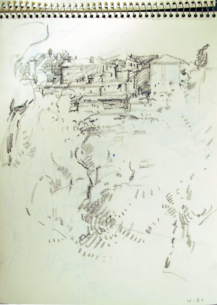 Sketchbook #1967, 12x9, Pencil [Spring 1997, April 1990] Lamporecchio, Italy  Image: April 1997