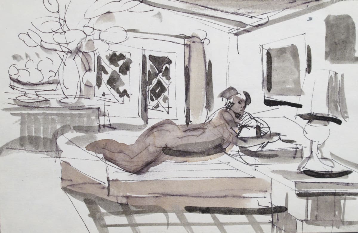 Portfolio #1968, Drawings [1983-1988] pencil, ink, watercolor, wash  Image: Ink, wash on paper, 6x9"