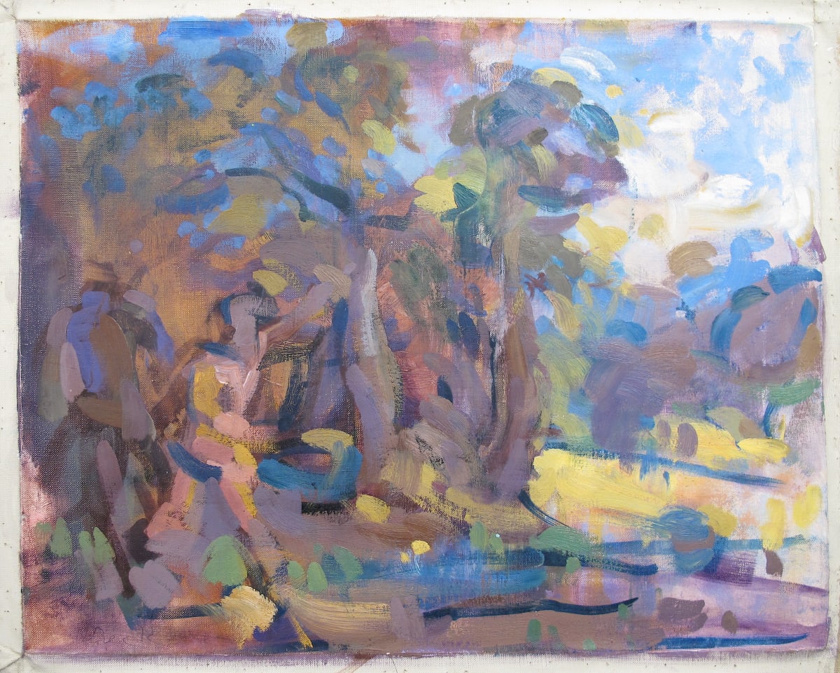 Portfolio #1970, Oils on paper and unstretched linen [1985-1989, 1993] Atalanta, Icarus, Yaddo, The Wall by Rosemarie Beck (Rosemarie Beck Foundation)  Image: #1970.3, oil on linen, unstretched, 15x19.75"
