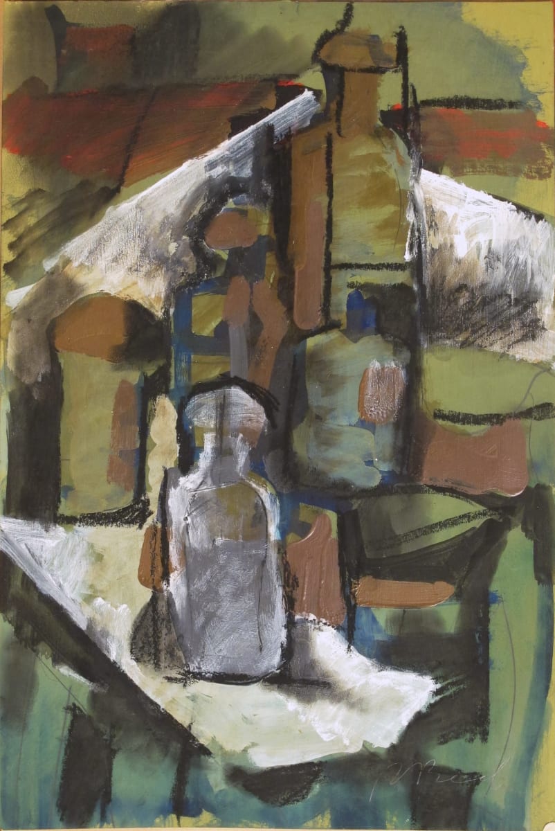 Portfolio #1993, Abstract Collages, still life, portraits [1952-1958]  Image: #1993.03, oil and charcoal on paper, 17.25x11.75"