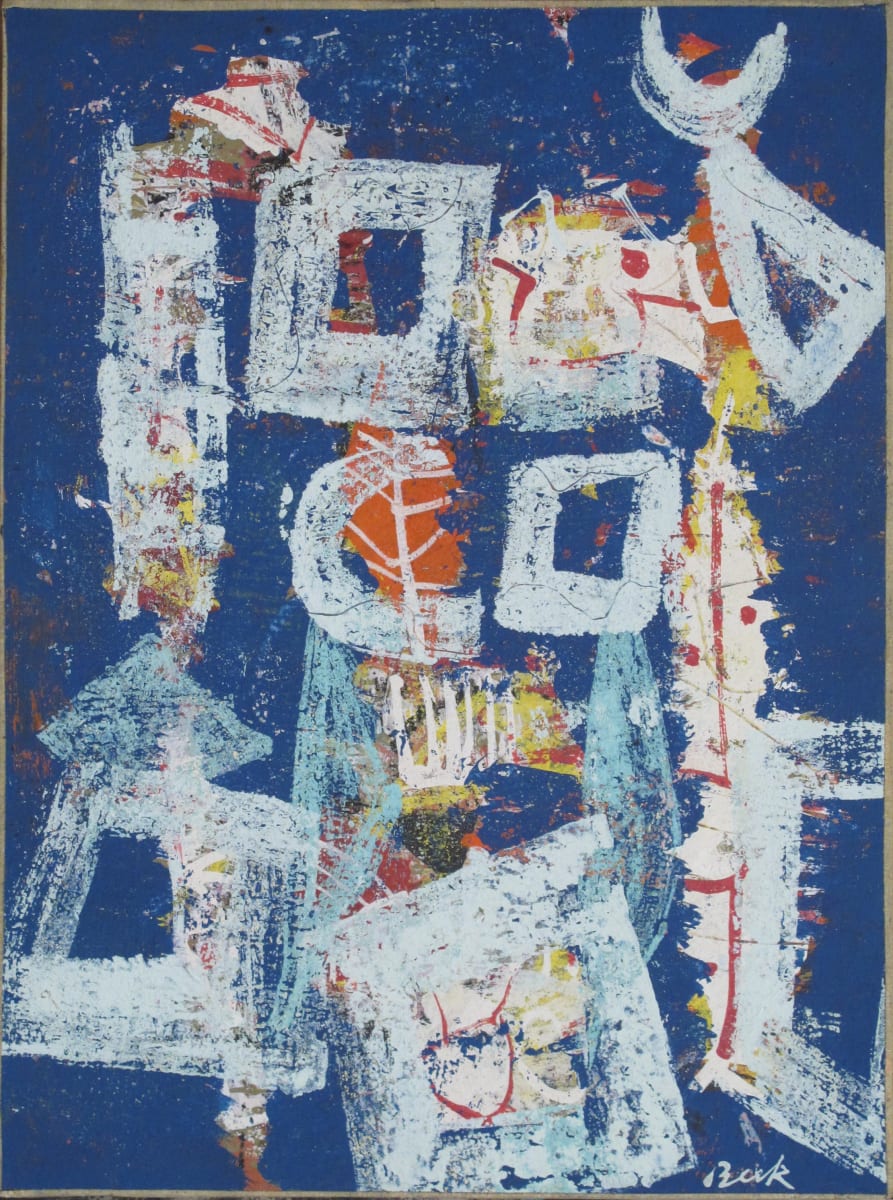 Portfolio #1995 Abstract Collages [1950-1957]  Image: #1995.02, oil on cardboard, 12x9"