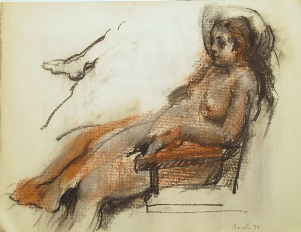 Portfolio #2008 Lovers and Orpheus drawings [1969-1971] pencil, charcoal, pastel on paper by Rosemarie Beck (Rosemarie Beck Foundation)  Image: #2008.36, charcoal and pastel on paper, 1971, 19x25"