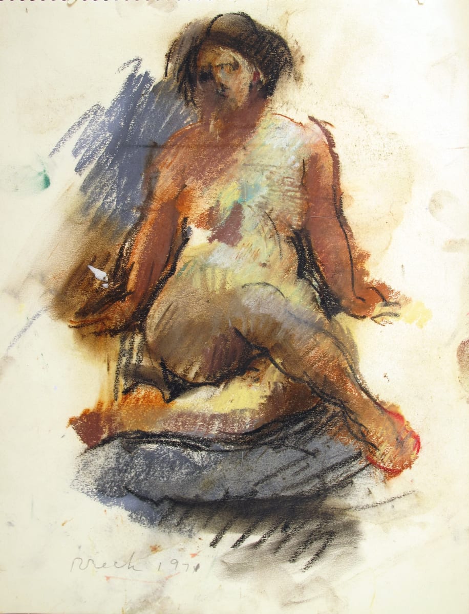 Portfolio #2010 Drawings in pencil, pastel, watercolors [1963-1987] Marguerite, Lovers, Tempest, Orpheus, Atalanta  Image: #2010.197, pastel on paper, 1971, 12x9"