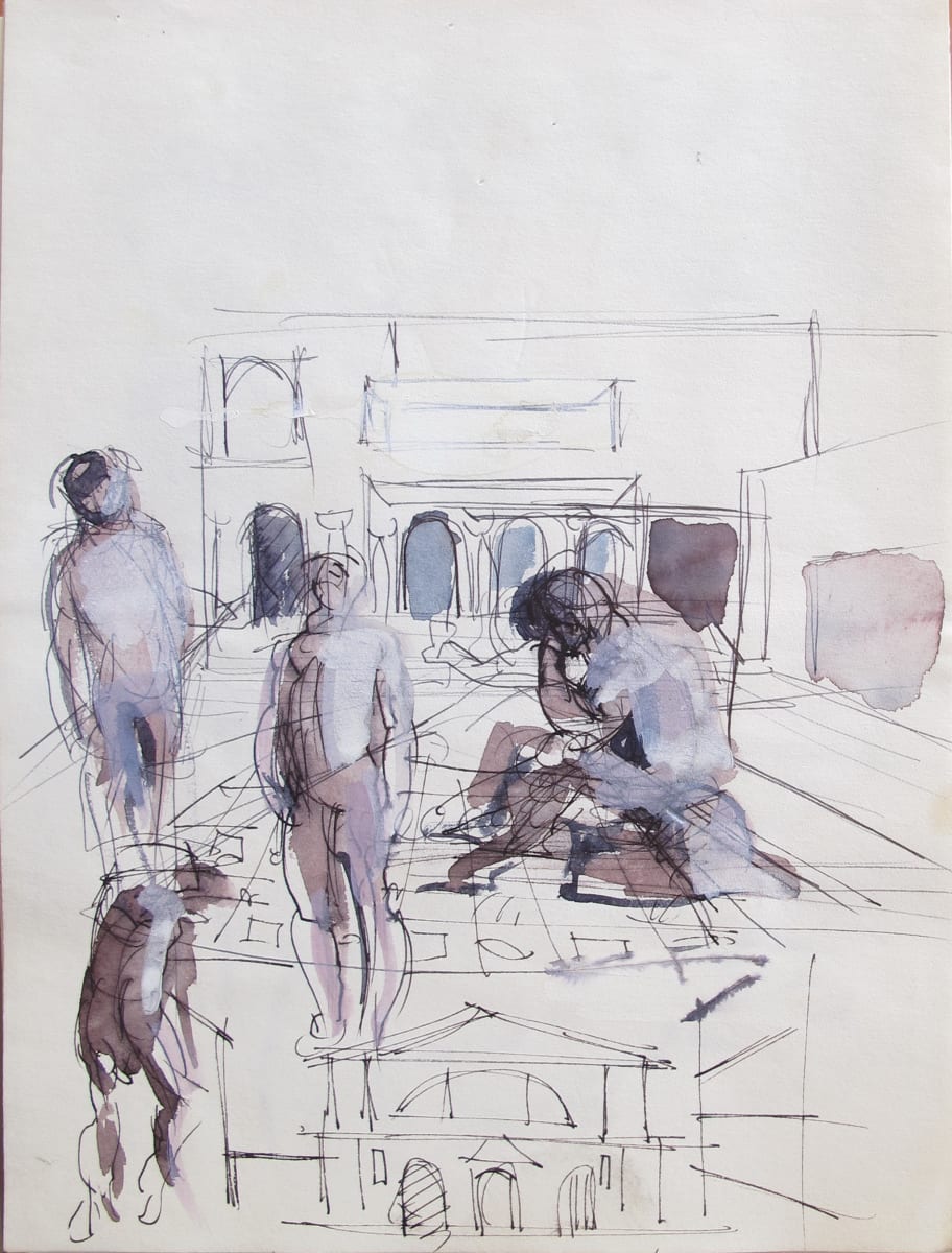 Portfolio #2042 Drawings [1987-1989] by Rosemarie Beck (Rosemarie Beck Foundation)  Image: #2042.44, ink and wash on paper, 9x12"